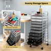 COSTWAY 10-Drawer Rolling Storage Cart, Utility Mobile Trolley with Removable