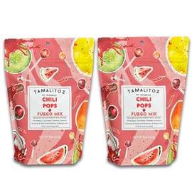 Tamalitoz Chili Pops Fuego Mix 11oz BULK POUCH Two Pack (48 POPS)