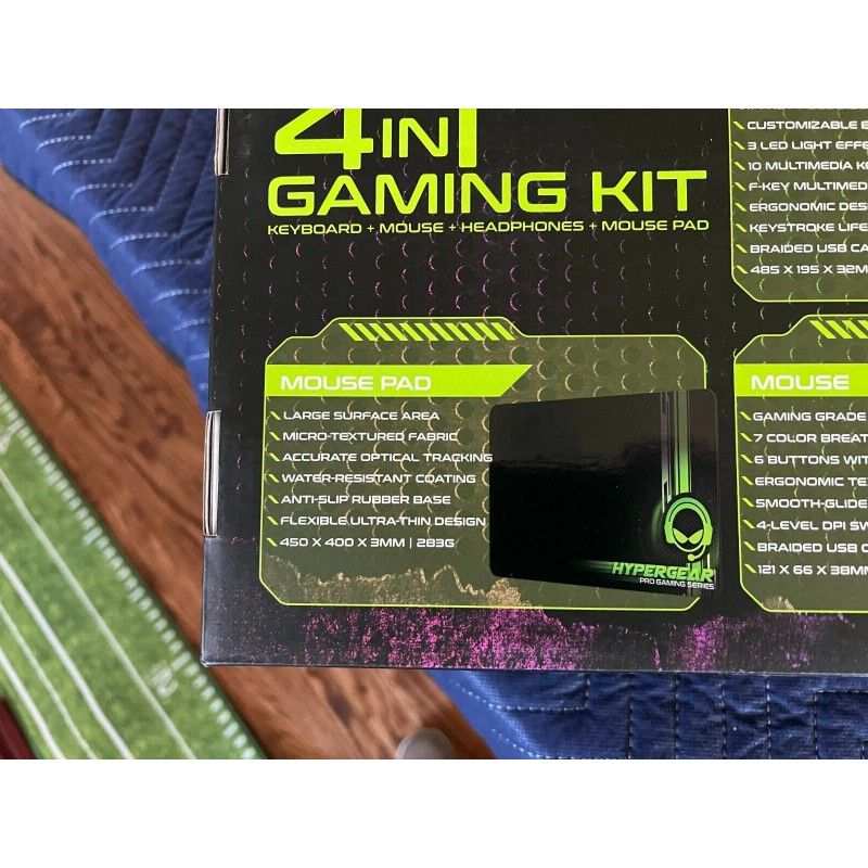 Hypergear Gaming Kit 4-in-1 Tactical Gear Ergonomic Keyboard / Mouse