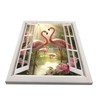 Zyphren Flamingo Bathroom Wall Art Tropical Pictures Flower Wall Decor