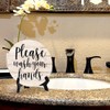 Round Please Wash Your Hands, Light Wood Color Bathroom Table