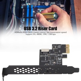 Sanpyl Tarjeta Vertical USB3.2 PCI E, Adaptador PCI E a Tipo E USB3.2 GEN1 5Gbps Tipo C Interfaz Frontal Conector de Panel Frontal Interno Tarjeta Vertical para PC de Escritorio(Negro)