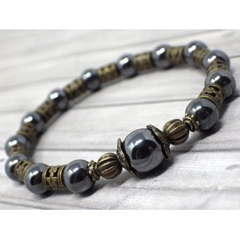 Vintage-Stil Armband für Frauen in schwarzem Hämatit