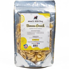 Small Big Dog Banana Crunch Treats, 5 oz. Chips Cooked in Coconut Oil, Wheat-Free, 100% Natural Ingredients, Delicious, High in Potassium, Fiber and Vitamins