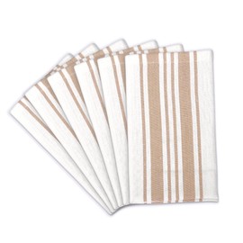 Stripe Cloth Napkins Set of 6 Bistro Stripes Dinner Napkins, 100% Cotton 18x18 Cotton Napkins, Thanksgiving Cloth Napkins, Reusable Napkins, Farmhouse Napkins, Party Napkins Wedding Beige/Cream