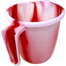 Plastic Water Jug with Handle Assorted Colours Jugs 1.5 Litre Spout Kitchen Plastic Mugs for Bathroom, Hair Washing Jug HTUK (1X Red)