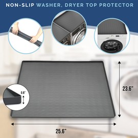 25.6''x 23.6'' Washer and Dryer Covers for the Top, Non Slip Silicone Washer Dryer Top Protector Dryer Top Protector, Dust-Proof Washer & Dryer Cover Pad for Laundry Room Washer Dryer Countertop