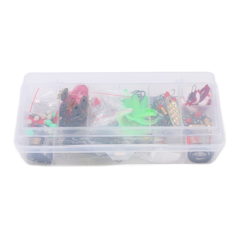 106pc Multifunctional Fishing Tackle Kit Metal Spoon Fishing Mixed Hard