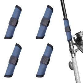 4pcs Fishing Lure Wraps, Lure Wrap Covers Nylon Lure Wrap 5.9 Inch Lure Hook Covers Fishing Rod Glove for Fishermen Safe Fishing (Sky Blue)