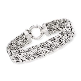 Ross-Simons Sterling Silver Wide Byzantine Bracelet. 8 inches
