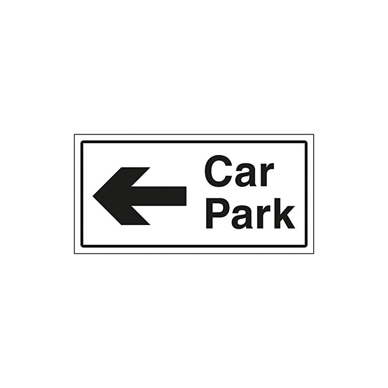 V Safety Car Park Arrow Left Sign - 300x150mm -