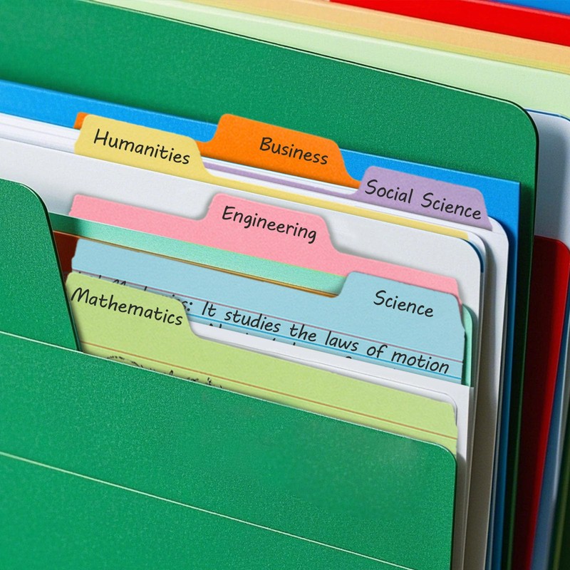 Koogel Index Cards 3x5, 252PCS Colored Flash Card Dividers with