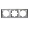 Visage Triple Frame for 3 Sockets Switch Dimmer Silver