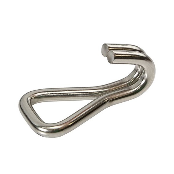 US Cargo Control Double-J Stainless Steel Long Wire Hook 1"