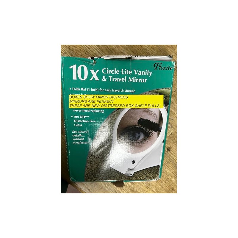 Floxite Circle Lighted and folding Vanity & Travel 10x Mirror