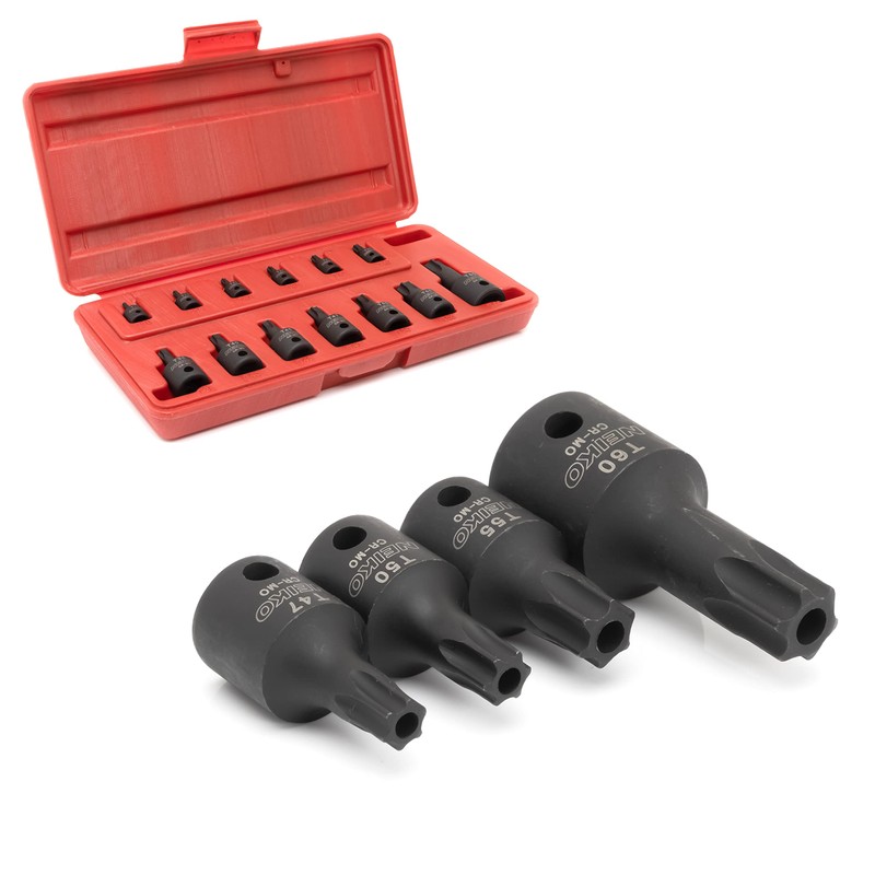 NEIKO 10282B 13 Piece Security Torx Socket Bit Set, 6