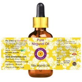 Deve Herbes Pure Nirgundi Oil (Vitex negundo Linn) with Glass Dropper (Pack of Two)100ml X 2 (6.76 oz)