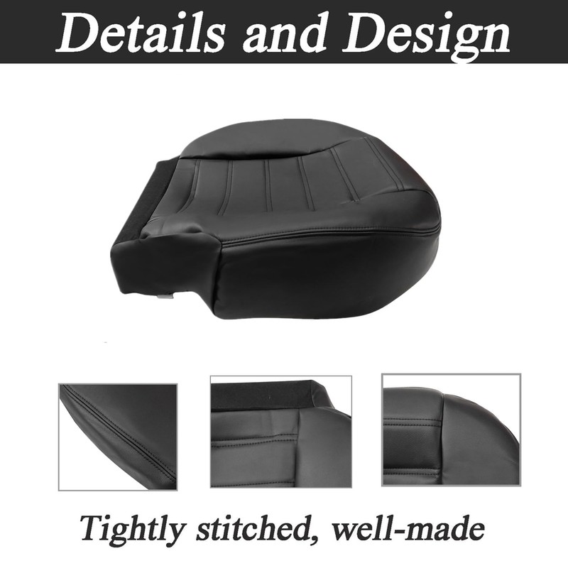 NLQR Driver and Passenger Bottom Replacement Seat Covers Microfiber Leather
