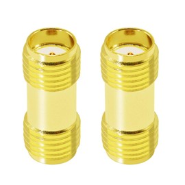 CNARIO SMA Coax Adapter SMA Female to Female Coaxial Connector Gold Plated Connector for WiFi/Antenna/Two-Way Radio/FPV Drone 2PCS