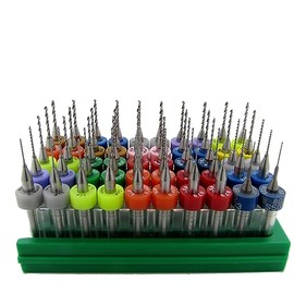 Carbide Drill Bit Set - 50 Pieces / 25 Sizes from .0135 to .0465" .35mm to 1.1mm -1/8" Shafts D7