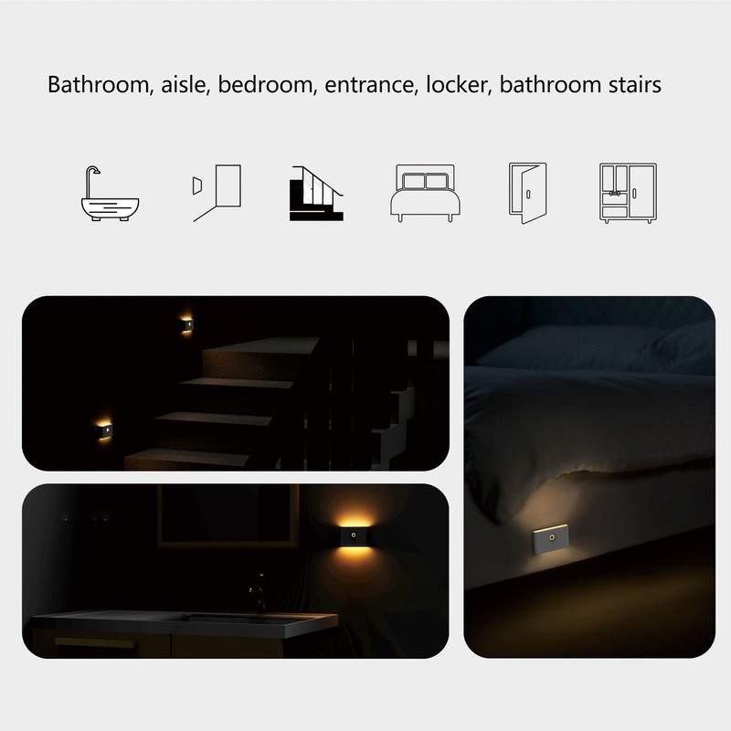LED Motion Sensor Light Type C Rechargeable 360 Degrees Rotated