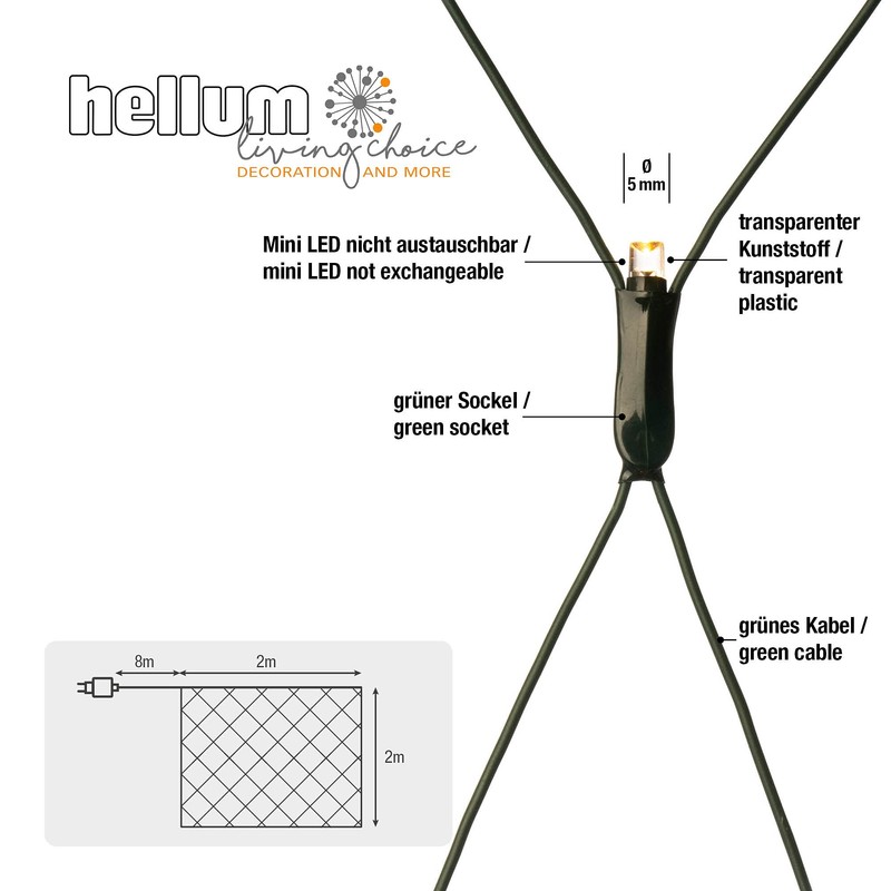 Hellum LED-Light Net for Outdoor Use