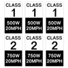 6 Pcs Ebike Stickers, Class 2 Ebike Sticker, 750W 20MPH
