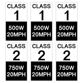 6 Pcs Ebike Stickers, Class 2 Ebike Sticker, 750W 20MPH