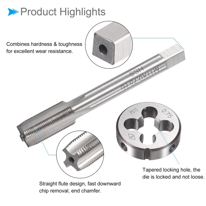 CoCud Tap Dice Tap and Die Set M11 x 0.75