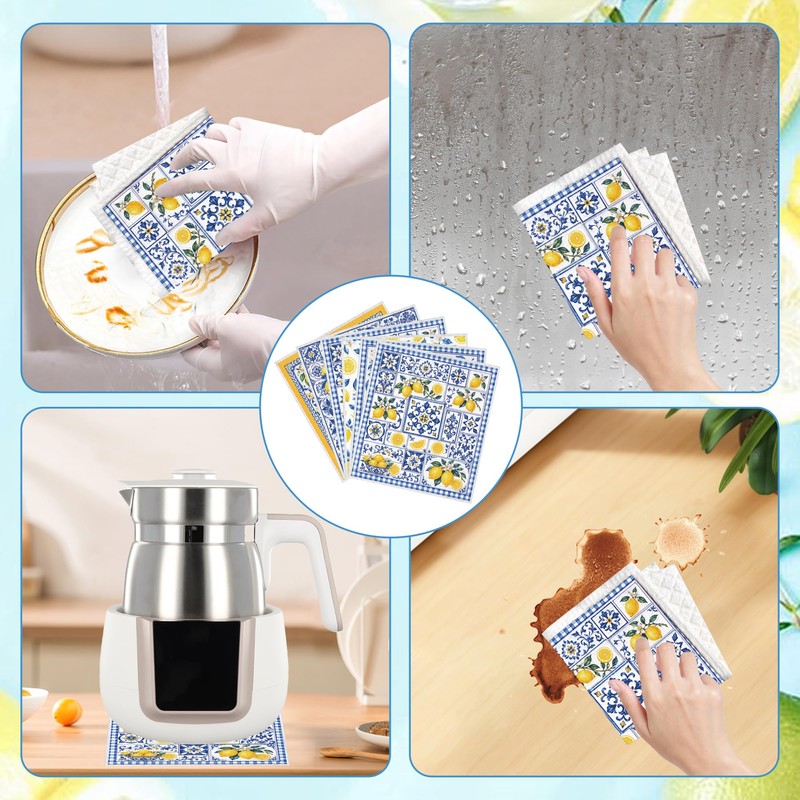 Swedish Dishcloths for Kitchen 6 Pack