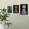 Signs ByLITA Portrait Round No Children Allowed Sign (Brushed Silver)
