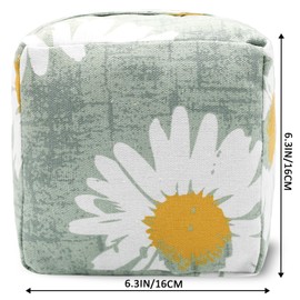 CERAYOU Decorative Weighted Door Stopper, Fabric Door Stop with Handle, Square Cube Heavy Duty Door Floor Stop Wall Protectors for Home Office Bedroom Living Room Exterior Doors, Sunflower