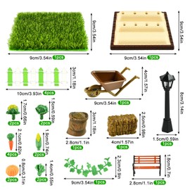 20 Pieces Miniature Garden Accessories, Miniature Dollhouse Accessories Garden, Miniature Garden Accessory Set, Mini Gnome Accessories, Suitable for Decorating Mini Gardens