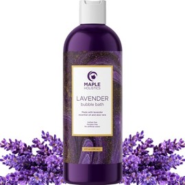 Bubble Bath for Women, Men and Teens - Lavender Hybrid, Gentle, and Safe for Sensitive Skin - With Vitamin E and Aloe Vera by Maple Holistics