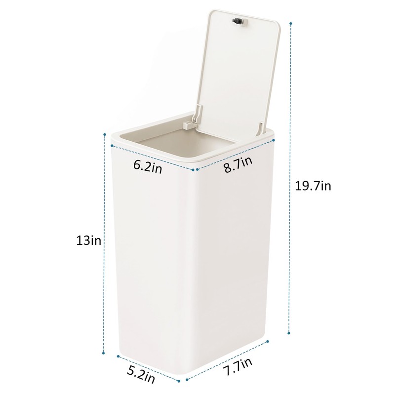 TIPGO Bathroom Trash Can with Lid, 10 Liter/ 2.6 Gallon