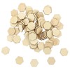 Levemolo 100pcs Hexagon Shape Wood Slices DIY Craft Material Smooth