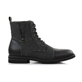 Ferro Aldo Clayton MPX806069 Mens Duo-texture Casual Cap Toe Boot Motorcycle Zipper Boots Men