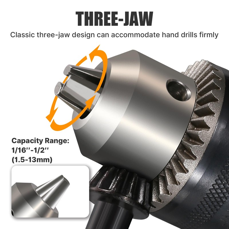 1/16''-1/2'' Magnetic Drill Chuck, Weldon Shank 1/2''-20 UNF Thread