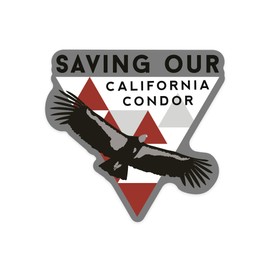 Die Cut Sticker Big Sur, California, Condor and Triangles, Contour Vinyl Sticker 3 to 6 inches, (Waterproof Decal for Cars, Water Bottles, Laptops, Coolers), Large