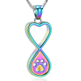 memorial jewelry Infinity Love Pet Cremation Jewellery for Ashes of Dog/Cat Funeral Keepsake Urn Necklace Pendant Memorial Jewelry, Stainless Steel, No Gemstone