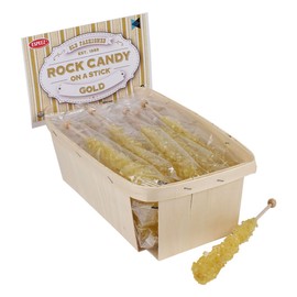 Extra Large Rock Candy Sticks: 24 Original Lollipops - Gold Rock Candy Sticks - Individually Wrapped - Espeez Rock Candy Sticks for Candy Buffet, Birthdays, Weddings, Anniversariesand Baby Shower