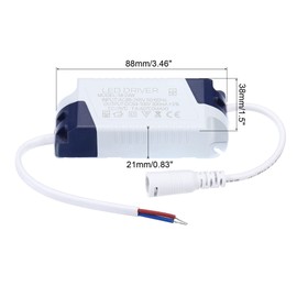 PATIKIL 18-24W 300mA LED Driver, AC 85-265V Output 54-100V DC Female Connector Constant Current Rectifier Transformer External Power Supply LED Ceiling Lamp
