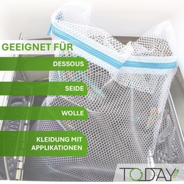 Today - Laundry bag 47 x 75 cm - Protection for clothes in the washing machine, robust mesh with secure closure, ideal for delicate clothes - Made in Italy