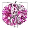 Hooshing 2PCS Pink and Silver Cheerleading Pom Poms with Baton