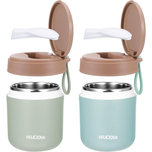 2 Pack Vacuum Insulated Food Jar for Hot Food, 14.5