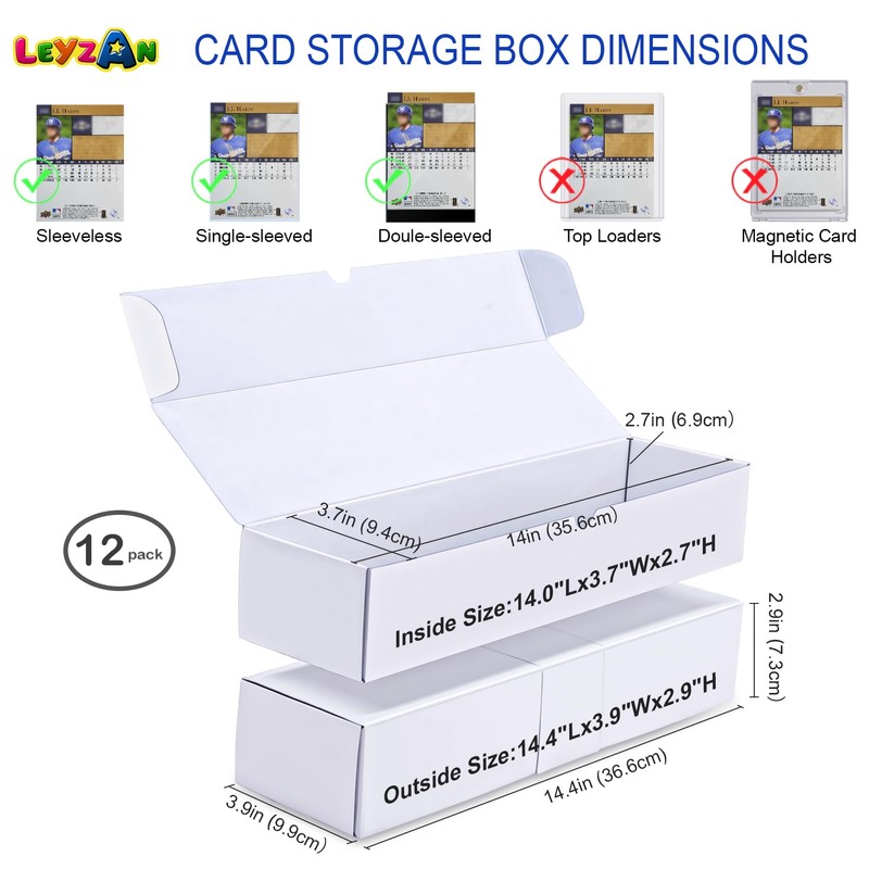 Trading Card Storage Box, 12 Pack 1000 CT Cardboard TCG