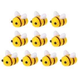 Operitacx 10pcs Wool Felt Bee Craft DIY Decoration Accessories for Clothing Hats and Costumes Handmade Bee Craft Supplies for Creative DIY Projects and Themed Decorations
