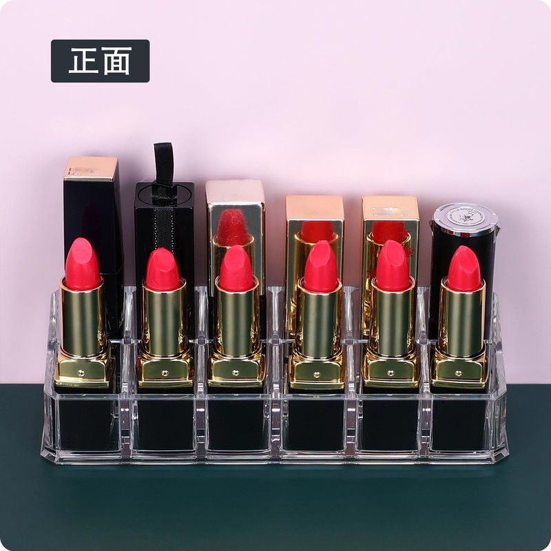 MOSIKER Lipstick Case, Acrylic Lip Stand, 12 Pieces, Clear, Cosmetics
