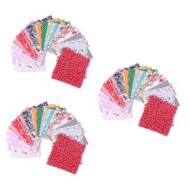 STOBOK 300pcs Cotton Fabric Squares Assorted Patterns for Crafting Sewing and Patchwork Projects Random Mix of Dots Floral and Plain Fabric