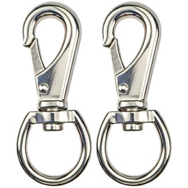 2.6in Swivel Snap Hooks, 2Pack Stainless Steel Trigger Clips, Corrosion Resistant 360° Rotating Eye Bolt Snaps for Dog Leash, Flag, Key Chain, Clotheslines, Tarp, Camping, Boating, Diving (2.6Inch)